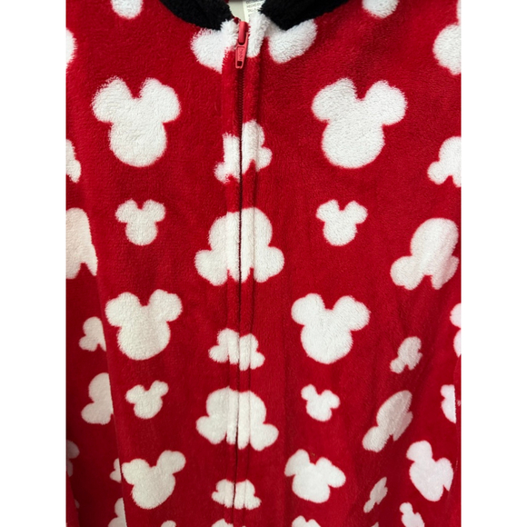 Disney Minnie Mouse Pajama Onesie L Red Black - Picture 4 of 6
